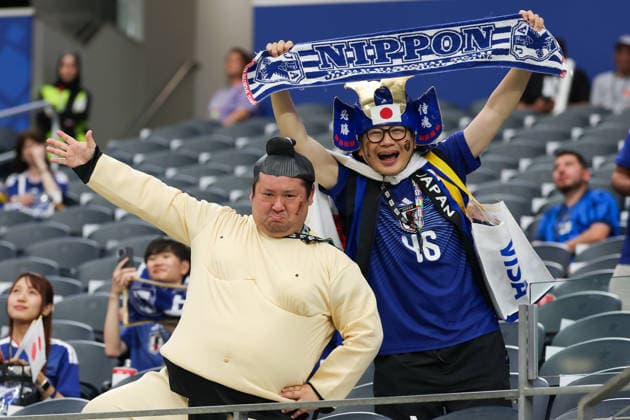 Fans of Japan cheer prior to FIFA Men’s World Cup 2026 Group Stage football match between Japan and Sweden at Dallas Stadium, in East Rutherford on June 25th 2026 (Photo by Leo Barrilari SPP)  Copyright: xLeoxBarrilari SPPx Sportspressphoto_SPR176876