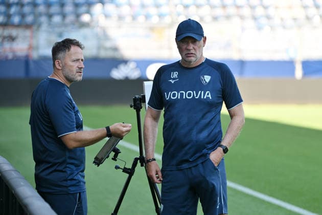 Trainer Uwe Rösler (VfL Bochum), Rexhep Kushutani (Leistungsdiagnostik beim VfL Bochum), v.re. 25.06.2026, Fussball 2. Bundesliga, Saison 2026 2027, Trainingsauftakt VfL Bochum Bochum Vonovia Ruhrstadion Nordrhein Westfalen Deutschland *** Coach Uwe Rösler, VfL Bochum; Rexhep Kushutani, Performance Diagnostics at VfL Bochum; June 25, 2026, Soccer 2. Bundesliga, 2026–2027 season, Start of training for VfL Bochum at the Vonovia Ruhrstadion in Bochum, North Rhine-Westphalia, Germany Team2