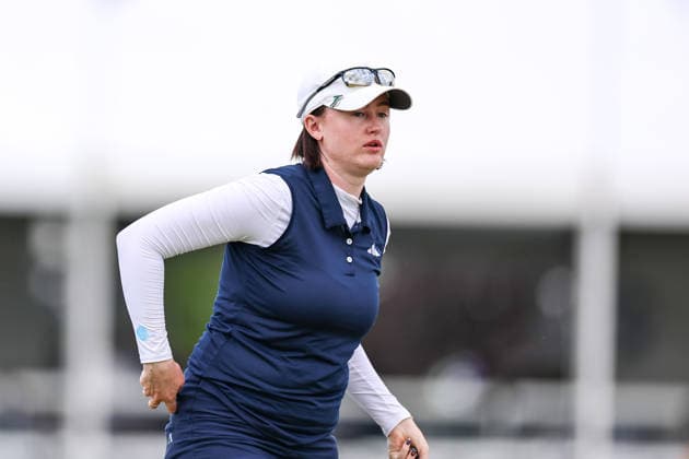 Karis Davidson of Australia looks on after putting on the ninth green during the first round of the 2026 KPMG Women s PGA, Golf Herren Championship at Hazeltine National Golf Club on June 25, 2026 in Chaska, Minnesota. CSM. Golf 2026: KPMG Women s PGA Championship Round One  - ZUMAc04_ 20260625_zma_c04_260 Copyright: xStevenxGarciax