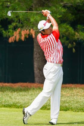 June 25, 2026, Cromwell, Connecticut, USA: Hideki Matsuyama (JPN) tees off the 8th hole during the first round of the 2026 Travelers Championship at TPC River Highlands. GOLF 2026: Travelers Championship - Round 1  - ZUMAw109 20260625_fap_w109_031 Copyright: xDebbyxWongx