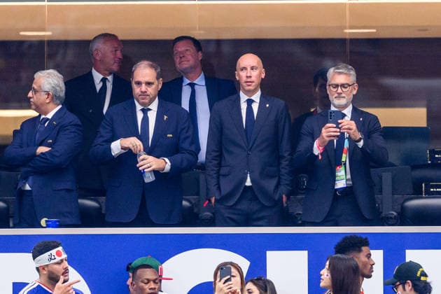 260625 Simon Aström, President of the Swedish Football Federation and Niclas CarlnÃ n, secretary general of the Swedish Football Federation during the FIFA World Cup, WM, Weltmeisterschaft, Fussball 2026 football match between Japan and Sweden on June 25, 2026 in Dallas. Photo: Petter Arvidson BILDBYRAN kod PA PA1259 bbeng fotboll football soccer fotball vm fotbolls-vm fotball-vm fotbolls-vm 2026 fifa world cup 2026 sverige sweden sverige a japan *** June 25, 2026: Simon Aström, President of the Swedish Football Federation, and Niclas Carlnén, Secretary General of the Swedish Football Federation, during the 2026 FIFA World Cup soccer match between Japan and Sweden on June 25, 2026 in Dallas. Photo by Petter Arvidson. BILDBYRAN code PA PA1259 bbeng soccer football fotball World Cup soccer World Cup 2026 FIFA World Cup 2026 Sweden Sweden A Japan  Copyright: PETTERxARVIDSON BB260625PA069