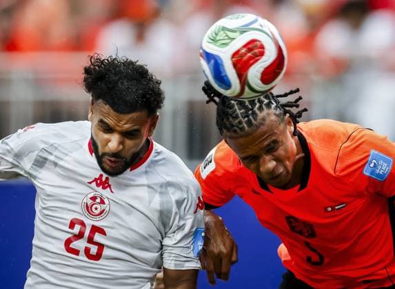 KANSAS - (lr) during the FIFA 2026 World Cup Group F match between Tunisia and the Netherlands at Kansas City Stadium on June 26, 2026 in Kansas, United States. KOEN VAN WEEL ANP FIFA World Cup, WM, Weltmeisterschaft, Fussball 2026 group stage 2026 xVIxANPxSportx xxANPxIVx 561990147 originalFilename: 561990147.jpg