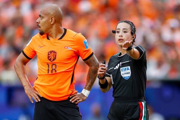 KANSAS CITY, 25-06-2026, Kansas City Stadium, World Cup 2026 Match between Tunesia and The Netherlands. Picture Shows Referee Katia Itzel Garcia Tunesia - Netherlands (World Cup 2026)  x204647555x Copyright: