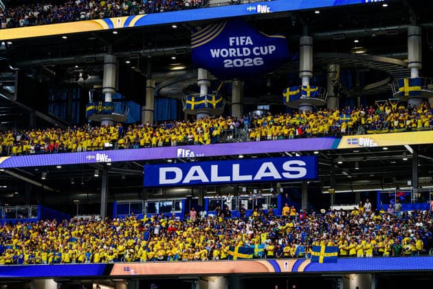 260625 Fans of Sweden during the FIFA World Cup, WM, Weltmeisterschaft, Fussball 2026 football match between Japan and Sweden on June 25, 2026 in Dallas. Photo: Ludvig Thunman BILDBYRAN kod LT PA1259 bbeng fotboll football soccer fotball vm fotbolls-vm fotball-vm fotbolls-vm 2026 fifa world cup 2026 sverige sweden sverige a japan publik *** 260625 Swedish fans during the 2026 FIFA World Cup soccer match between Japan and Sweden on June 25, 2026 in Dallas. Photo by Ludvig Thunman, BILDBYRAN. Code: LT PA1259 bbeng soccer football fotball World Cup soccer World Cup 2026 FIFA World Cup 2026 Sweden Sweden A Japan audience  Copyright: LUDVIGxTHUNMAN BB260625LT081