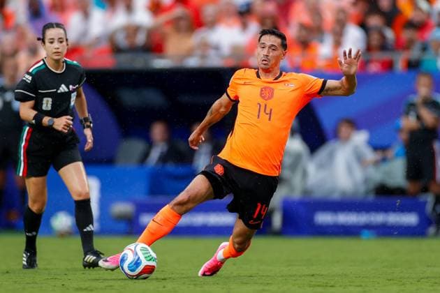 KANSAS CITY, 25-06-2026, Kansas City Stadium, World Cup 2026 Match between Tunesia and The Netherlands. Picture Shows Netherlands player Tijjani Reijnders Tunesia - Netherlands (World Cup 2026)  x204648196x Copyright: