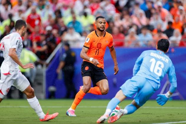 KANSAS CITY, 25-06-2026, Kansas City Stadium, World Cup 2026 Match between Tunesia and The Netherlands. Picture Shows Netherlands player Cody Gakpo Tunesia - Netherlands (World Cup 2026)  x204648225x Copyright: