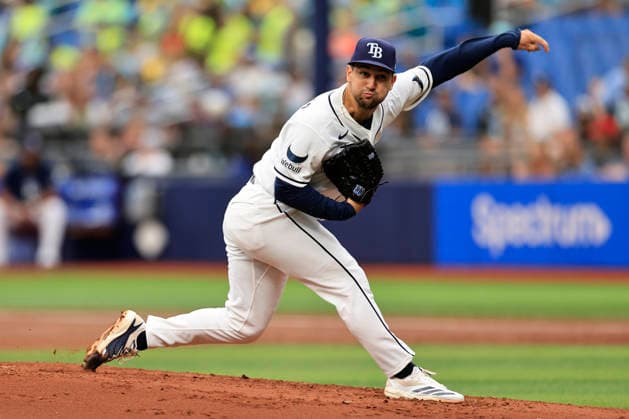 June 25, 2026, St. Petersburg, Florida, USA: Tampa Bay Rays pitcher Ian Seymour (61) delivers a pitch during an MLB, Baseball Herren, USA game against the Kansas City Royals on June 25, 2026 at Tropicana Field. The Rays beat the Royals 13-2. St. Petersburg USA - ZUMAh180 20260625_zsp_h180_034 Copyright: xKimxHukarix
