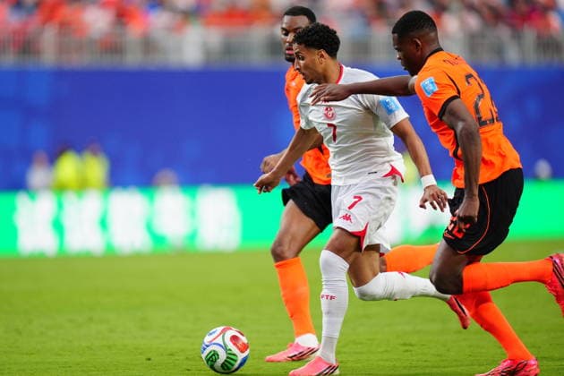 Tunisia v Netherlands - FIFA World Cup, WM, Weltmeisterschaft, Fussball 2026 - Group F KANSAS CITY, UNITED STATES - JUNE 25: Ali Abdi (2) of Tunisia in action during the 2026 FIFA World Cup First Stage Group F match between Tunisia and Netherlands at Arrowhead Stadium (Kansas City Stadium) in Kansas City, Missouri, United States on June 25, 2026. Hakan Akgun Anadolu Missouri United States. Editorial use only. Please get in touch for any other usage.  Copyright: x2026xAnadoluxHakanxAkgunx