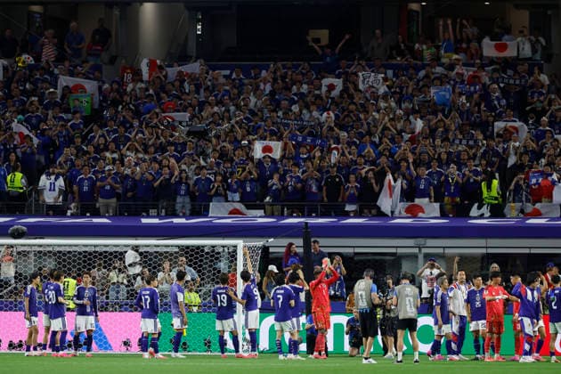 Players of Japan reacts after the FIFA World Cup, WM, Weltmeisterschaft, Fussball 2026 Group F match between Japan and Sweden at AT&T Stadium in Dallas, USA, 25 June 2025. FIFA World Cup 2026 - Group F - Japan vs. Sweden !ACHTUNG: NUR REDAKTIONELLE NUTZUNG!  Copyright: xMariscalx GR5319 20260626-55020712872_1
