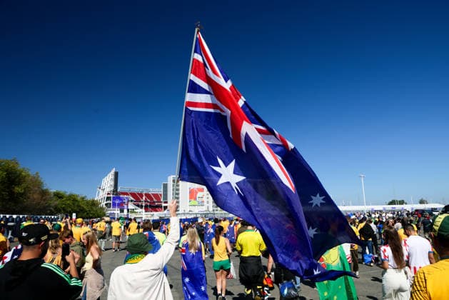June 25, 2026, Santa Clara, California, USA: Santa Clara, USA - June 25 2026: Stadium atmosphere and fans before a FIFA World Cup, WM, Weltmeisterschaft, Fussball group match between Paraguay and Australia at San Francisco Bay Area Stadium World Cup 2026: Group D: Paraguay Vs Australia  - ZUMAp121 20260625_zsp_p121_010 Copyright: xChrisxPutnamx
