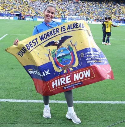 FIFA World Cup, WM, Weltmeisterschaft, Fussball 2026 EAST RUTHERFORD, NEW JERSEY JUNE 25: Fans celebrate during the FIFA World Cup 2026 group stage match between Germany and Ecuador at MetLife Stadium on June 25, 2026 in East Rutherford, New Jersey. Ecuador defeated Germany by 2 -1. New York New Jersy MetLife Stadium USA Copyright: xSeshadrixSUKUMARx