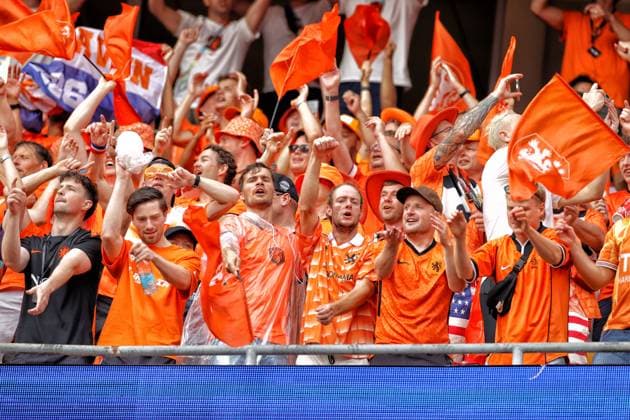 KANSAS CITY, 25-06-2026, Kansas City Stadium, World Cup 2026 Match between Tunesia and The Netherlands 1-3. Picture Shows fans in Orange celebration after the match Tunesia - Netherlands (World Cup 2026)  x204650494x Copyright: