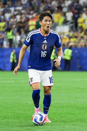 Tsuyoshi Watanabe of Japan runs with the ball during a FIFA Men’s World Cup 2026 Group Stage football match between Japan and Sweden at Dallas Stadium, in East Rutherford on June 25th 2026 (Photo by Leo Barrilari SPP)  Copyright: xLeoxBarrilari SPPx Sportspressphoto_SPR177278