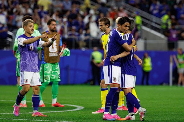Players of Japan seen during FIFA World Cup, WM, Weltmeisterschaft, Fussball 2026 game between national teams of Japan an Sweden (Grzegorz Wajda Ball Raw Images) Arlington Dallas Stadium USA Copyright: xGrzegorzxWajdax grzegorzwajda_japan_sweden_2526_3-35