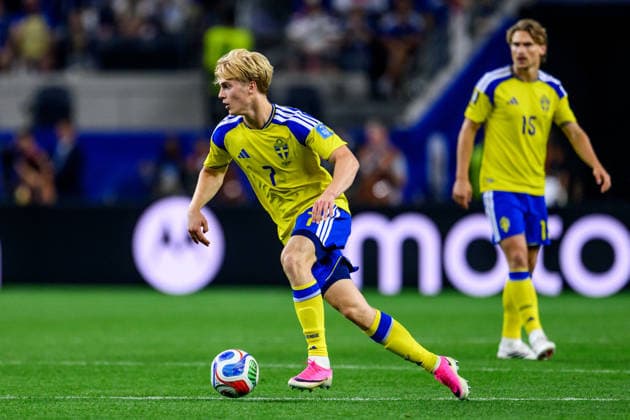 260625 Lucas Bergvall of Sweden during the FIFA World Cup, WM, Weltmeisterschaft, Fussball 2026 football match between Japan and Sweden on June 25, 2026 in Dallas. Photo: Petter Arvidson BILDBYRAN kod PA PA1259 bbeng fotboll football soccer fotball vm fotbolls-vm fotball-vm fotbolls-vm 2026 fifa world cup 2026 sverige sweden sverige a japan *** June 25, 2026: Lucas Bergvall of Sweden during the 2026 FIFA World Cup soccer match between Japan and Sweden on June 25, 2026 in Dallas. Photo by Petter Arvidson, BILDBYRAN. Code: PA PA1259 bbeng soccer football fotball World Cup soccer World Cup 2026 FIFA World Cup 2026 Sweden Sweden A Japan  Copyright: PETTERxARVIDSON BB260625PA286