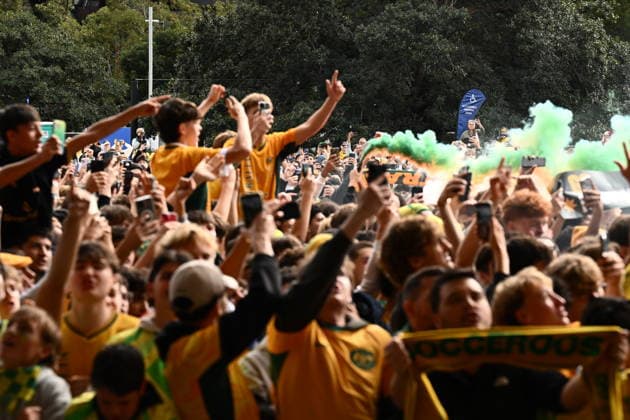 WORLD CUP LIVE SITE SYDNEY, Spectators are seen at a live site during the FIFA World Cup, WM, Weltmeisterschaft, Fussball Group D match between Australia and Paraguay at Tumbalong Park, in Sydney, Friday, June 26, 2026 ( NO ARCHIVING SYDNEY NEW SOUTH WALES AUSTRALIA  Copyright: xDANxHIMBRECHTSx 20260626122928168395