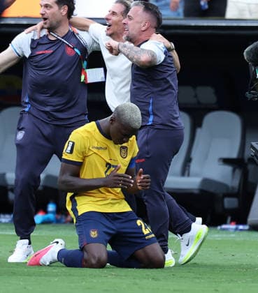 FIFA World Cup, WM, Weltmeisterschaft, Fussball 2026 EAST RUTHERFORD, NEW JERSEY - JUNE 25: Ecuador secured a 2-1 victory over Germany in their FIFA World Cup 2026 Group E match at MetLife Stadium on June 25, 2026 in East Rutherford, New Jersey, United States. Ecuador produced a spirited performance to claim all three points and finish the group stage on a high while Germany suffered their first defeat of the tournament. New York New Jersy MetLife Stadium USA Copyright: xseshadrixSUKUMARx