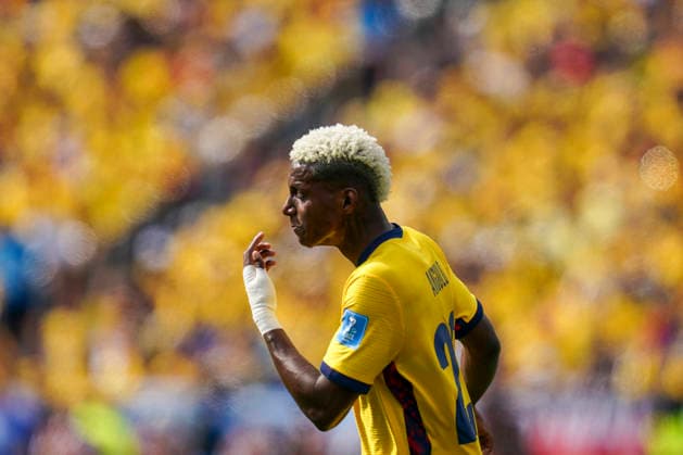Ecuador v Germany, FIFA World Cup, WM, Weltmeisterschaft, Fussball 2026 Equador forward Nilson Angulo (20) during the Ecuador v Germany FIFA WORLD CUP 2026 Group E match at New York New Jersey Stadium, East Rutherford, United States on 25 June 2026 Credit: Eleanor Hoad Every Second Media Editorial use only. All images are copyright Every Second Media Limited. No images may be reproduced without prior permission. Copyright: xIMAGO EveryxSecondxMediax ESM-2050-0029 EleanorxHoadx xEveryxSecondxMediax