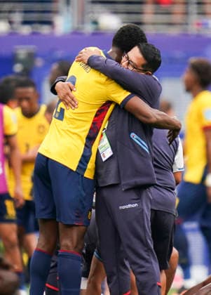 Ecuador v Germany, FIFA World Cup, WM, Weltmeisterschaft, Fussball 2026 Equador defender FÃ lix Torres (2) celebrates winning during the Ecuador v Germany FIFA WORLD CUP 2026 Group E match at New York New Jersey Stadium, East Rutherford, United States on 25 June 2026 Credit: Eleanor Hoad Every Second Media Editorial use only. All images are copyright Every Second Media Limited. No images may be reproduced without prior permission. Copyright: xIMAGO EveryxSecondxMediax ESM-2050-0040 EleanorxHoadx xEveryxSecondxMediax