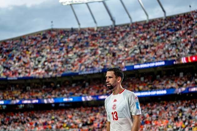KANSAS CITY - Rani Khedira of Tunisia during the 2026 World Cup at Arrowhead Stadium on June 25, 2026 in Kansas City United States. (Photo by Stefan Koops EYE4IMAGES DeFodi Images) - *** KANSAS CITY: Rani Khedira of Tunisia during the 2026 World Cup at Arrowhead Stadium on June 25, 2026, in Kansas City, United States. Photo by Stefan Koops, EYE4IMAGES, DeFodi Images