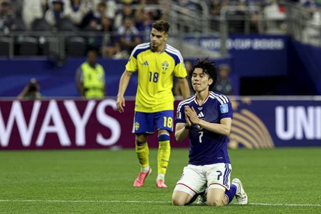 RECORD DATE NOT STATED Japan faces Sweden in the final round of Group C at the 2026 World Cup. Dallas (USA), 06 25 2026 World Cup USA Yasin Ayari and Ao Tanaka in a match between the national teams of Japan and Sweden, valid for the last round of group F of the FIFA World Cup, WM, Weltmeisterschaft, Fussball 2026, played at Dallas Stadium, in Dallas, this Thursday (25).(Foto: Pedro Paulo Diaz Thenews2 imago images) SPO  Copyright: xPedroxPauloxDiazx