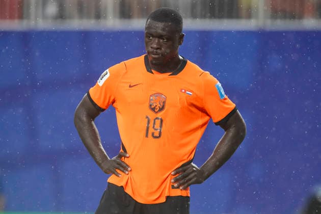 KANSAS CITY, MO - JUNE 25: Brian Brobbey 19 of the Netherlands gets set at his position during the FIFA World Cup, WM, Weltmeisterschaft, Fussball 2026 Group F match between Tunisia and the Netherlands on June 25, 2026 at the Kansas City Stadium in Kansas City, MO. (Photo by Nick Tre. Smith Icon Sportswire) SOCCER: JUN 25 FIFA World Cup 26 Group F - Tunisia vs Netherlands EDITORIAL USE ONLY Icon2606250441