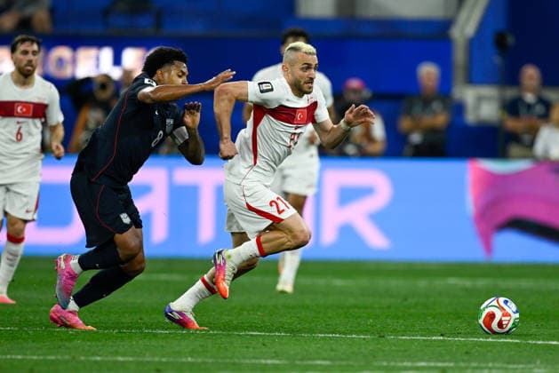 Turkiye v USA - FIFA World Cup, WM, Weltmeisterschaft, Fussball 2026 - Group D LOS ANGELES, CALIFORNIA - JUNE 25: Baris Alper Yilmaz (21) of Turkiye in action during the 2026 FIFA World Cup First Stage Group D match between Turkiye and USA at the Los Angeles Stadium (SoFi Stadium) in Inglewood, California, United States on June 25, 2026. Tayfun Coskun Anadolu California United States. Editorial use only. Please get in touch for any other usage.  Copyright: x2026xAnadoluxTayfunxCoskunx