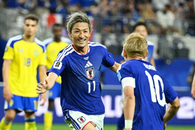 (L-R) Daizen Maeda (JPN), Ritsu Doan (JPN), JUNE 25, 2026 - Football Soccer : FIFA World Cup, WM, Weltmeisterschaft, Fussball 2026 Group F match between Japan 1-1 Sweden at Dallas Stadium in Arlington, Texas, USA.  aflo_335812734 KenjiroxMatsuox