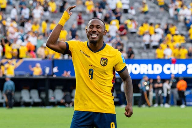 FIFA Fussball Weltmeisterschaft 2026, Gruppe E, Spiel 3, Ecuador vs Deutschand, 25.06.2026, Metlife-Stadion in New Jersey John Yeboah (Ecuador) *** 2026 FIFA World Cup, Group E, Match 3, Ecuador vs. Germany, June 25, 2026, MetLife Stadium in New Jersey, John Yeboah, Ecuador Copyright: xBahhoxKarax