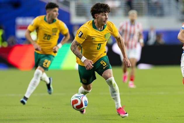 FIFA World Cup, WM, Weltmeisterschaft, Fussball 2026 - Group D - Paraguay vs Australia Australia defender Jordan Bos in action during the FIFA World Cup 2026 group stage match Paraguay vs Australia, at San Francisco Bay Area Stadium in Santa Clara, USA, 25 June 2026. SANTA CLARA United States  Copyright: xBENJAMINxFANJOYx