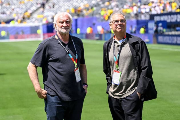 Rudi Völler (Germany) and Andreas Rettig Looks on during the FIFA World Cup, WM, Weltmeisterschaft, Fussball 2026 Group E match between Ecuador and Germany at New York New Jersey Stadium on June 25, 2026 in East Rutherford, United States. (Photo by Harry Langer DeFodi Images) - *** Rudi Völler of Germany and Andreas Rettig watch the 2026 FIFA World Cup Group E match between Ecuador and Germany at New York New Jersey Stadium on June 25, 2026, in East Rutherford, United States. Photo by Harry Langer, DeFodi Images