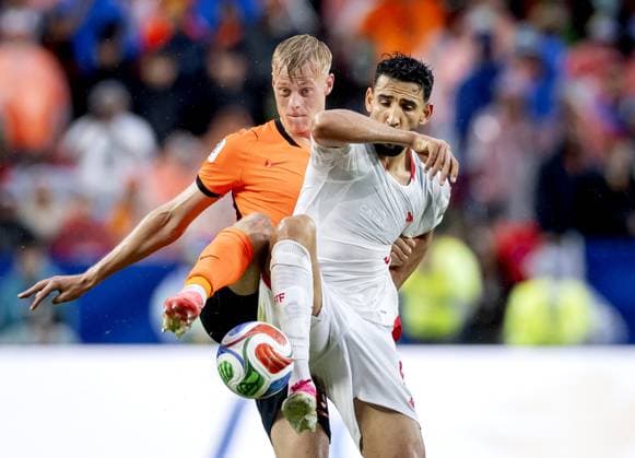 KANSAS - (lr) Jan Paul van Hecke of the Netherlands, Hazem Mastouri of Tunisia during the FIFA World Cup, WM, Weltmeisterschaft, Fussball 2026 Group F match between Tunisia and the Netherlands at Kansas City Stadium on June 25, 2026 in Kansas, United States. KOEN VAN WEEL ANP FIFA World Cup 2026 group stage 2026 xVIxANPxSportx xxANPxIVx 562018492 originalFilename: 562018492.jpg