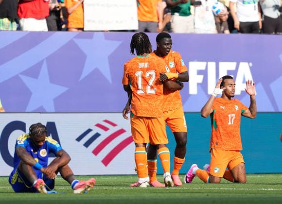 260626 -- PHILADELPHIA, June 26, 2026 -- Players of Cote d Ivoire celebrate after winning the group E match between Curacao and Cote d Ivoire at the 2026 FIFA World Cup, WM, Weltmeisterschaft, Fussball at Philadelphia Stadium in Philadelphia, the United States, June 25, 2026. SPU.S.-PHILADELPHIA-FOOTBALL-FIFA WORLD CUP-GROUP E-CUW VS CIV LuixSiuxWai  (SP)U.S.-PHILADELPHIA-FOOTBALL-FIFA WORLD CUP-GROUP E-CUW VS CIV IMAGO LuixSiuxWai  imago images 0860044999