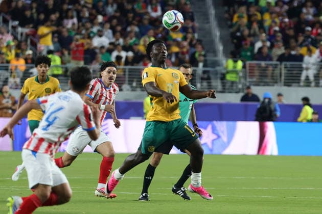 Nestory Irankunda of Australia attacks during the FIFA World Cup, WM, Weltmeisterschaft, Fussball 2026 match between Paraguay and Australia at Levi s Stadium, San Francisco, USA on 26 June 2026. Copyright: xPeterxDovganx 45120057
