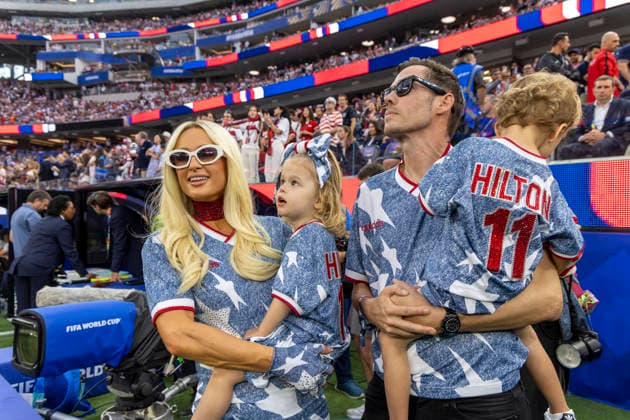 June 25, 2026, Los Angeles, California, USA: Paris Hilton attends during the FIFA World Cup, WM, Weltmeisterschaft, Fussball Group D soccer match between the United States and the Turkey at SoFi Stadium in Inglewood, Calif., Thursday, June 25, 2026. Los Angeles USA - ZUMAc68_ 20260625_zaf_c68_060 Copyright: xRingoxChiux