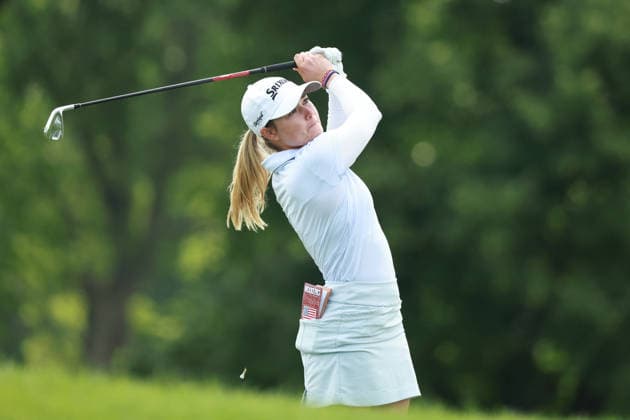 KPMG Women™s PGA, Golf Herren Championship 2026 CHASKA, MINNESOTA - JUNE 25: Brooke Matthews of the United States plays her tee shot on the 8th hole during the first round of the KPMG Women™s PGA Championship 2026 at Hazeltine National Golf Club in Chaska, Minnesota, USA Thursday, June 25, 2026. Chaska Minnesota United States  Copyright: xJorgexLemusx originalFilename:lemus-kpmgwome260625_np11p.jpg