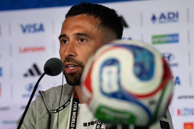 (260626) -- HOUSTON, June 26, 2026 -- Pico Lopes of Cabo Verde attends a press conference, PK, Pressekonferenz at the 2026 FIFA World Cup, WM, Weltmeisterschaft, Fussball in Houston, the United States, on June 25, 2026. ) (SP)U.S.-HOUSTON-FOOTBALL-FIFA WORLD CUP-PRESS CONFERENCE-CABO VERDE XiaoxYijiu 