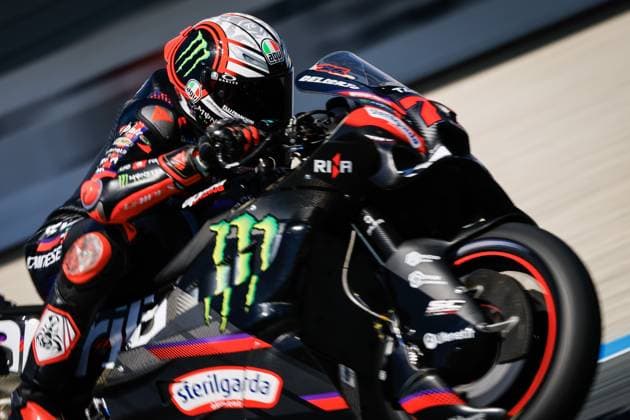 ASSEN - Marco Bezzecchi (ITA) on his Aprilia during Moto GP practice ahead of the 95th edition of the Assen TT. VINCENT JANNINK ANP xVIxANPxSportx xxANPxIVx 562041410 originalFilename: 562041410.jpg