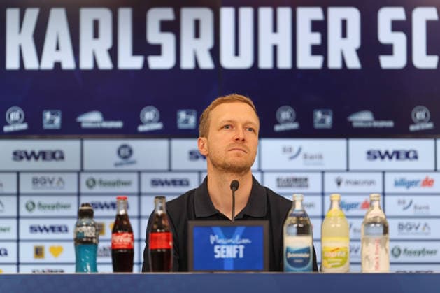 Football, 2nd Bundesliga, Karlsruher SC presents new manager Maximilian Senft