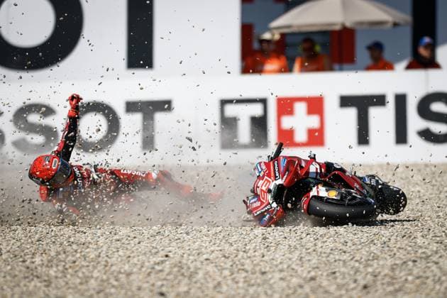 ASSEN - Marc Marquez (SPA) crashed his Ducati during Moto GP practice ahead of the 95th edition of the Assen TT. VINCENT JANNINK ANP xVIxANPxSportx xxANPxIVx 562042423 originalFilename: 562042423.jpg