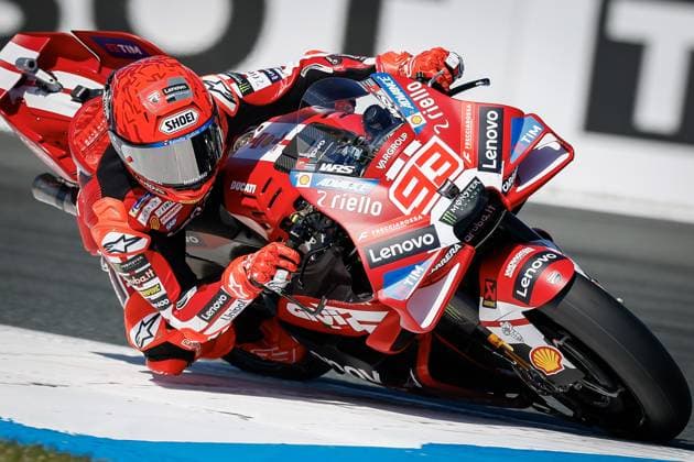 ASSEN - Marc Marquez (SPA) on his Ducati during Moto GP practice ahead of the 95th edition of the Assen TT. VINCENT JANNINK ANP xVIxANPxSportx xxANPxIVx 562043519 originalFilename: 562043519.jpg