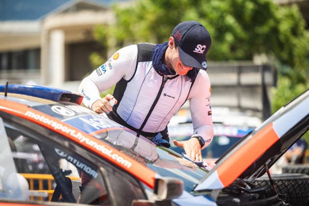 AUTO - WRC, Motorsport Rallye, WM - ACROPOLIS RALLY GREECE 2026 FOURMAUX Adrien, CORIA Alexandre, Hyundai i20 N Rally1, portrait during the 2026 Acropolis Rally Greece, 8th round of the 2026 WRC World Rally Car Championship, from June 25 to 28, 2026 at Loutraki, Greece - LoutrakiGreece  Copyright: xNikosxKatikisx