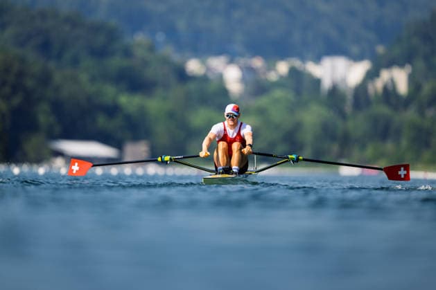LUCERNE, SWITZERLAND - JUNE 26: Kai Schaetzle of Switzerland competing in the Men s Single Sculls during the Lucerne Regatta - World Rowing Cup III at the Rotsee on June 26, 2026 in Lucerne, Switzerland. Lucerne Switzerland Copyright: xBEAUTIFULxSPORTS TobiasxLacknerx