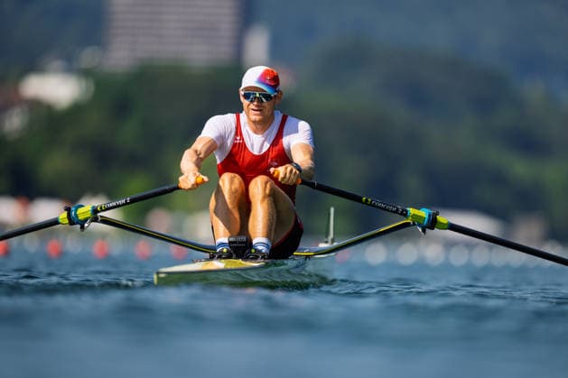 LUCERNE, SWITZERLAND - JUNE 26: Kai Schaetzle of Switzerland competing in the Men s Single Sculls during the Lucerne Regatta - World Rowing Cup III at the Rotsee on June 26, 2026 in Lucerne, Switzerland. Lucerne Switzerland Copyright: xBEAUTIFULxSPORTS TobiasxLacknerx