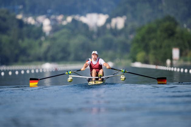 LUCERNE, SWITZERLAND - JUNE 26: Marcus Klemp of Germany competing in the Pr1 Men s Single Sculls during the Lucerne Regatta - World Rowing Cup III at the Rotsee on June 26, 2026 in Lucerne, Switzerland. Lucerne Switzerland Copyright: xBEAUTIFULxSPORTS TobiasxLacknerx