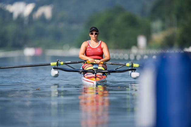 LUCERNE, SWITZERLAND - JUNE 26: Claire Ghiringhelli of Switzerland competing in the Pr1 Women s Single Sculls during the Lucerne Regatta - World Rowing Cup III at the Rotsee on June 26, 2026 in Lucerne, Switzerland. Lucerne Switzerland Copyright: xBEAUTIFULxSPORTS TobiasxLacknerx