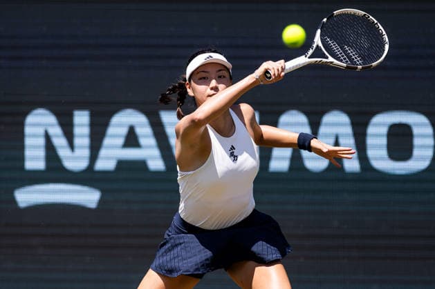 BAD HOMBURG, GERMANY - JUNE 26: Xinyu Wang (CHN) during the Bad Homburg Open powered by Solarwatt Singles match between Xinyu Wang (CHN) vs Naomi Osaka (JPN) at Kurpark Bad Homburg on June 26, 2026 in Bad Homburg, Germany. Hessen Germany Copyright: xSteffiexWunderlx