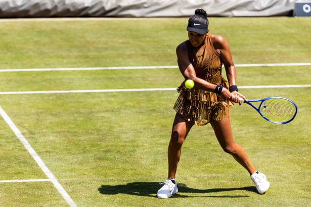 BAD HOMBURG, GERMANY - JUNE 26: Naomi Osaka (JPN) during the Bad Homburg Open powered by Solarwatt Singles match between Xinyu Wang (CHN) vs Naomi Osaka (JPN) at Kurpark Bad Homburg on June 26, 2026 in Bad Homburg, Germany. Hessen Germany Copyright: xSteffiexWunderlx