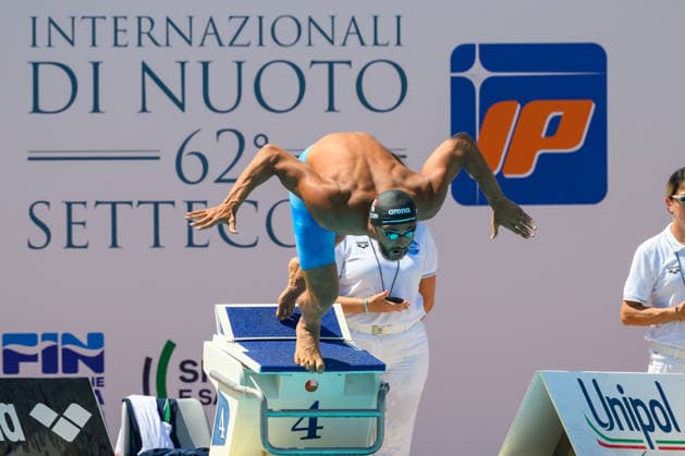 Thomas Ceccon of Italy competes in the 100m Butterfly Men Heats during the 62nd Settecolli swimming meeting at Stadio del Nuoto in Rome (Italy), June 26, 2026. andreaxstaccioli
