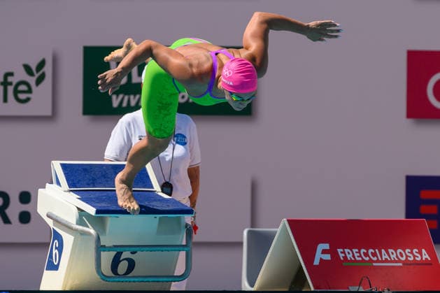 Yuliya Efimova of Neutral Athletes B competes in the 100m Breaststroke Women Heats during the 62nd Settecolli swimming meeting at Stadio del Nuoto in Rome (Italy), June 26, 2026. andreaxstaccioli